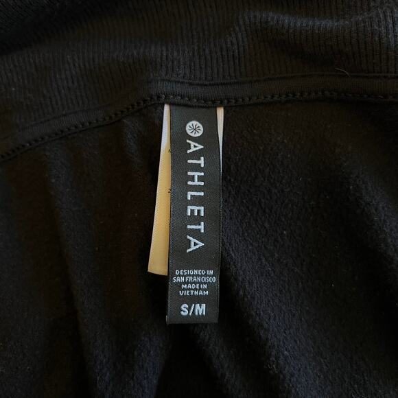 Athleta Cocoon Wrap Cardigan Black S/M Soft Modal Open Front Layer - Picture 5 of 7